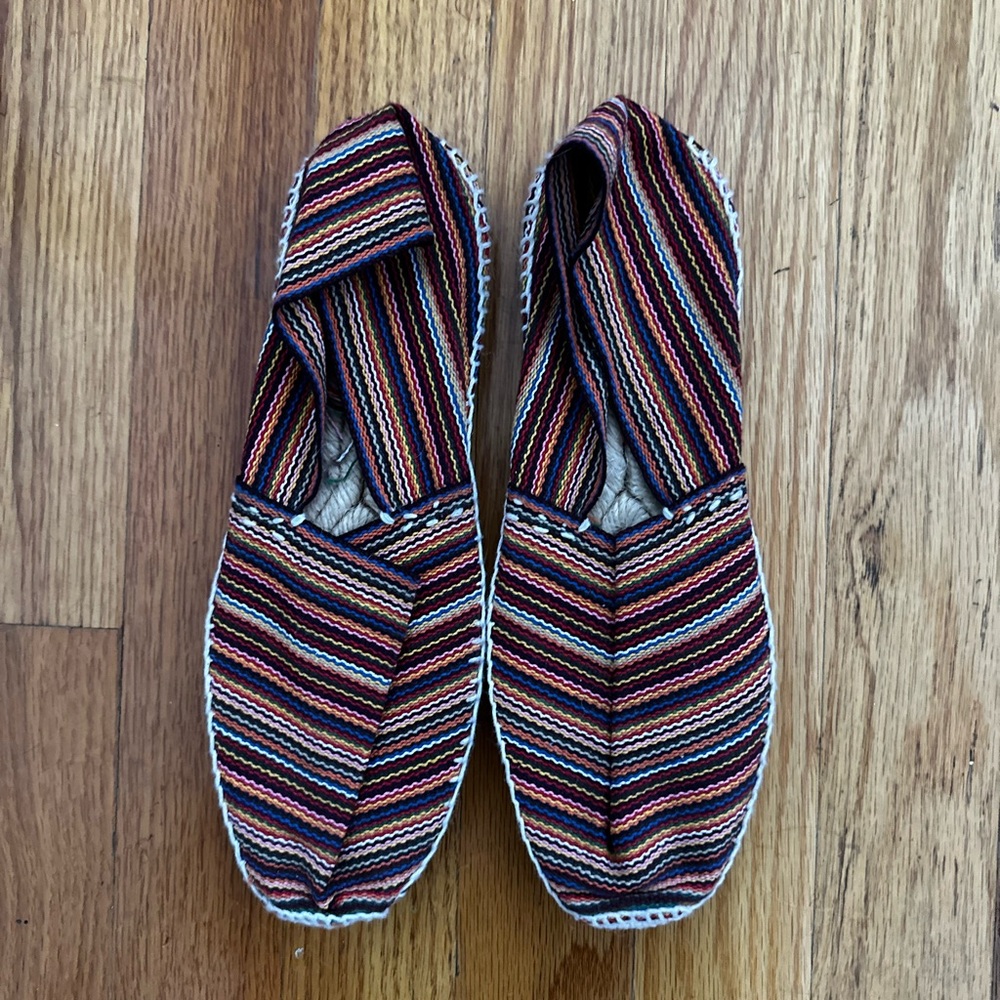 New! Striped Espadrille Flats size 37